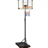 Sportnow - Canasta de baloncesto altura ajustable de 178-208 cm Amarillo y Negro