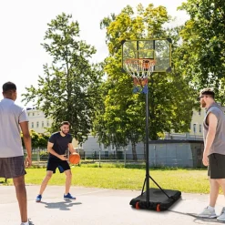 Sportnow - Canasta de baloncesto altura ajustable de 178-208 cm Amarillo y Negro