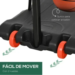 Sportnow - Canasta de baloncesto altura ajustable de 178-208 cm Amarillo y Negro