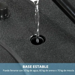 Sportnow - Canasta de baloncesto altura ajustable de 260-305 cm Negro