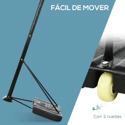 Sportnow - Canasta de baloncesto altura ajustable de 260-305 cm Negro