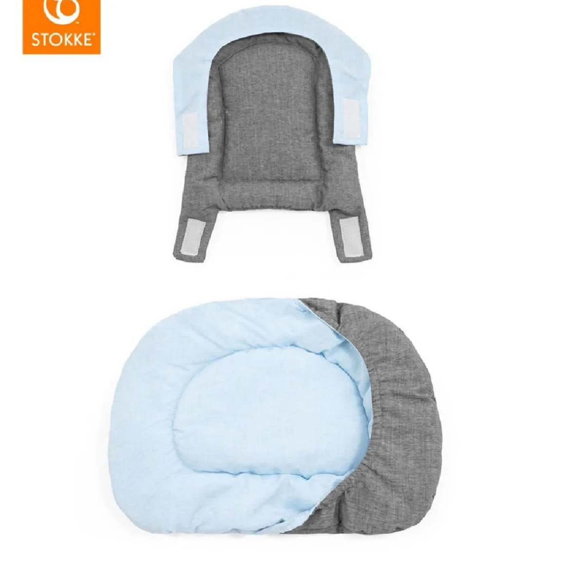 Stokke - Cojín reversible para trona Nomi - Gris/Azul