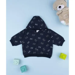 Sudadera azul con capucha para niño con estampado allover