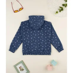 Sudadera azul con flores allover para niña