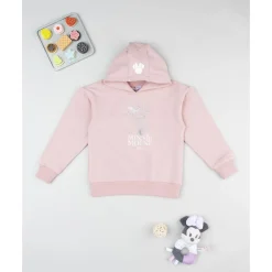 Sudadera con capucha Minnie para niña en rosa