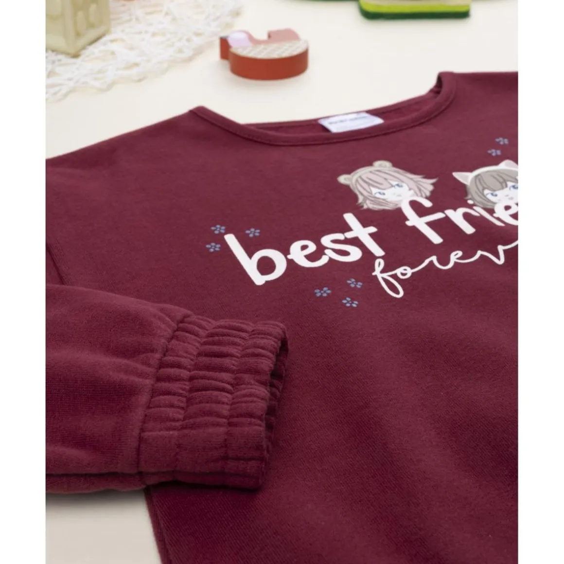 Sudadera de niña burdeos Best Friends