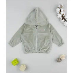 Sudadera de niña en terciopelo verde