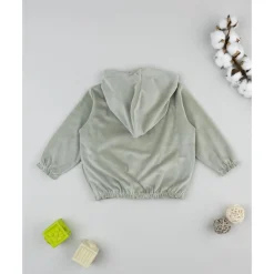 Sudadera de niña en terciopelo verde