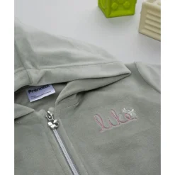 Sudadera de niña en terciopelo verde