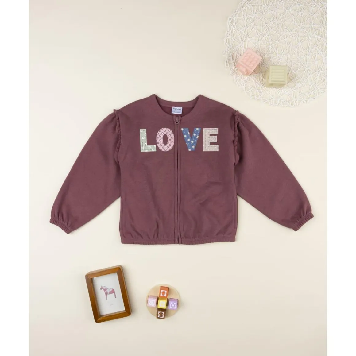 Sudadera de niña rosa con estampado Love