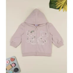 Sudadera de niña rosa con estampado de osos