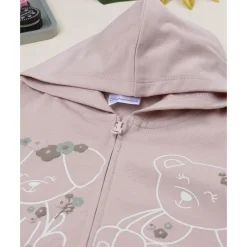 Sudadera de niña rosa con estampado de osos