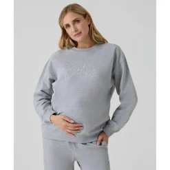 Sudadera gris premamá con bordado
