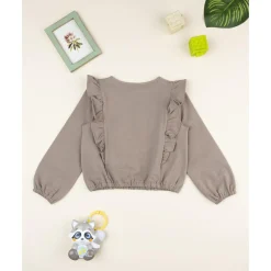 Sudadera marrón para niña con estampado de Minnie