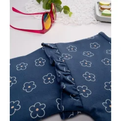 Sudadera niña azul margaritas