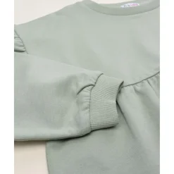 Sudadera niña verde con margaritas
