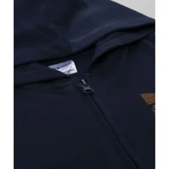 Sudadera niño azul con estampado en relieve