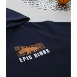 Sudadera niño azul con estampado en relieve