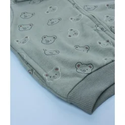Sudadera verde con capucha para niño con estampado allover