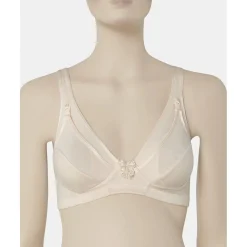 Sujetador de lactancia algodón lycra color crema copa c