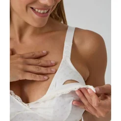 Sujetador de lactancia con encaje blanco