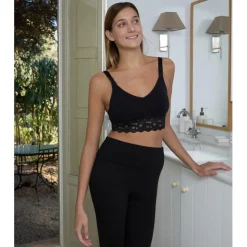 Sujetador de lactancia negro con encaje