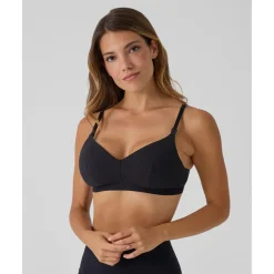 Sujetador de lactancia negro de canalé