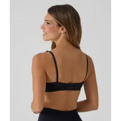 Sujetador de lactancia negro de canalé