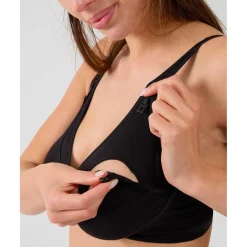 Sujetador de Lactancia Negro con Lazo Decorativo