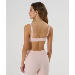 Sujetador de lactancia rosa con encaje