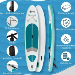 Tabla de paddle surf hinchable Outsunny blanca
