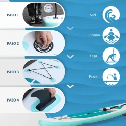 Tabla de paddle surf hinchable Outsunny blanca