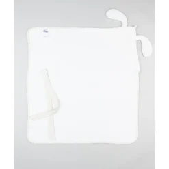 Toalla cuadrada blanca con conejito
