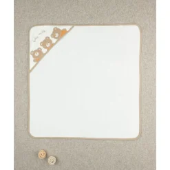 Toalla cuadrada de bebé con estampado de ositos