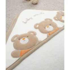 Toalla cuadrada de bebé con estampado de ositos