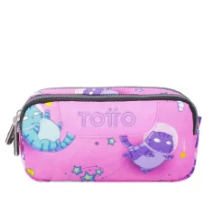 Totto - Estuche escolar dos compartimentos gatos astronautas Sobre