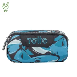 Totto - Estuche escolar dos compartimentos tiburones Sobre