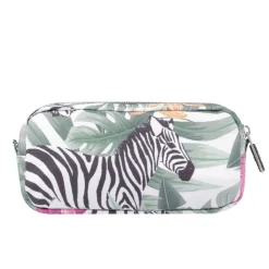 Totto - Estuche escolar dos compartimentos tropical cebras Sobre
