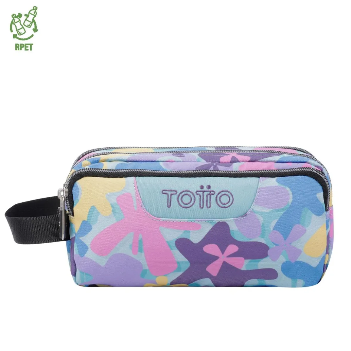 Totto - Estuche escolar tres compartimentos flores hawaianas Agapec