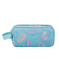 Totto - Estuche escolar tres compartimentos corazones pintados Agapec