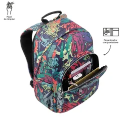 Totto - Mochila escolar adaptable a carro graffiti Acuareles