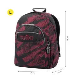 Totto - Mochila escolar adaptable a carro tiza roja Acuareles
