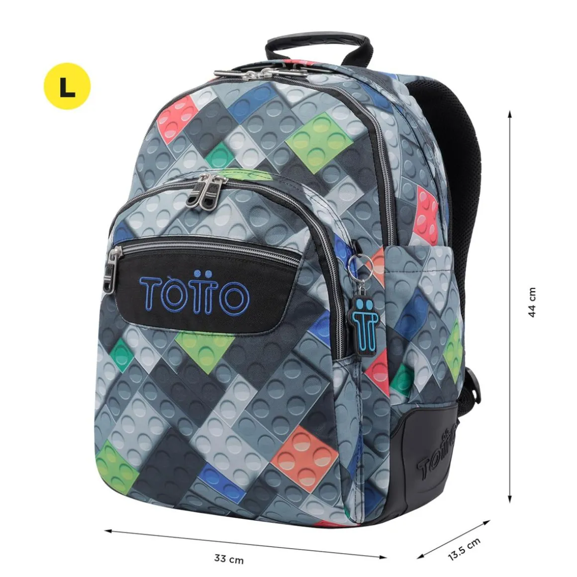 Totto - Mochila escolar bloques Crayoles