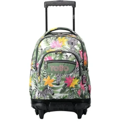 Totto - Mochila escolar con ruedas tropical cebras Renglones