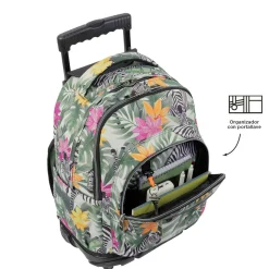 Totto - Mochila escolar con ruedas tropical cebras Renglones