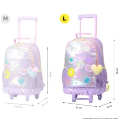 Totto - Mochila escolar con ruedas grande Emojy