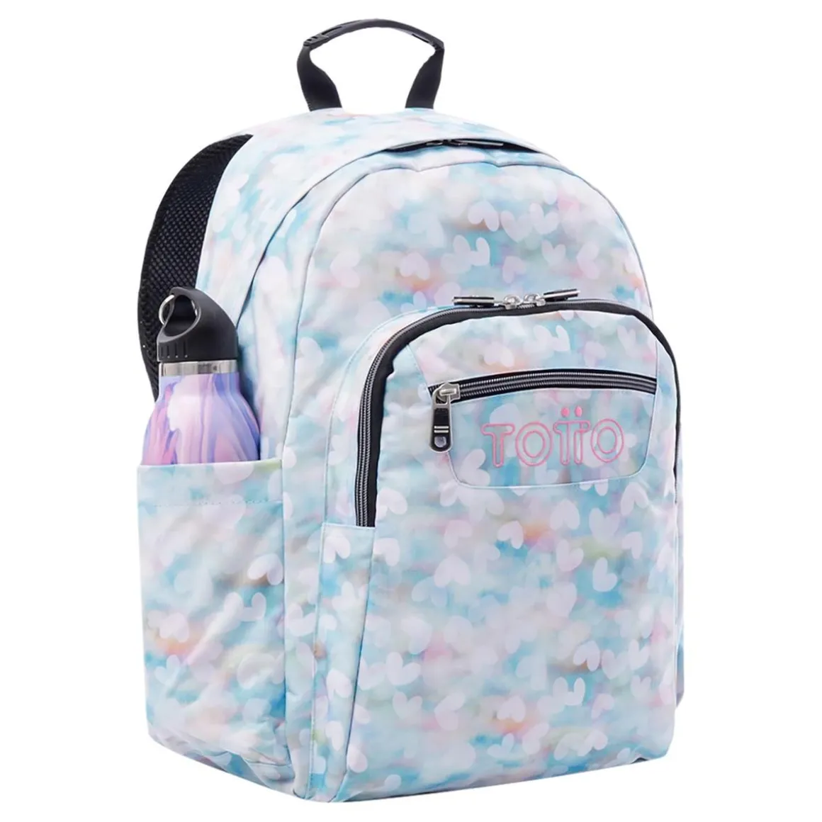 Totto - Mochila escolar corazones pastel Acuarela