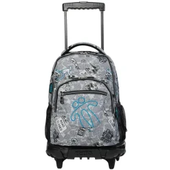 Totto - Mochila escolar con ruedas Renglones Newspaper