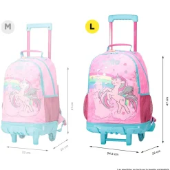 Totto - Mochila escolar con ruedas grande Fantasy