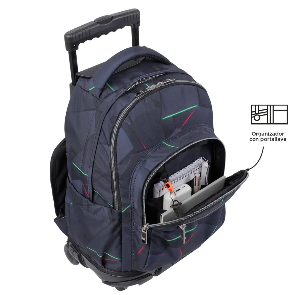 Totto - Mochila escolar con ruedas fractal Renglones